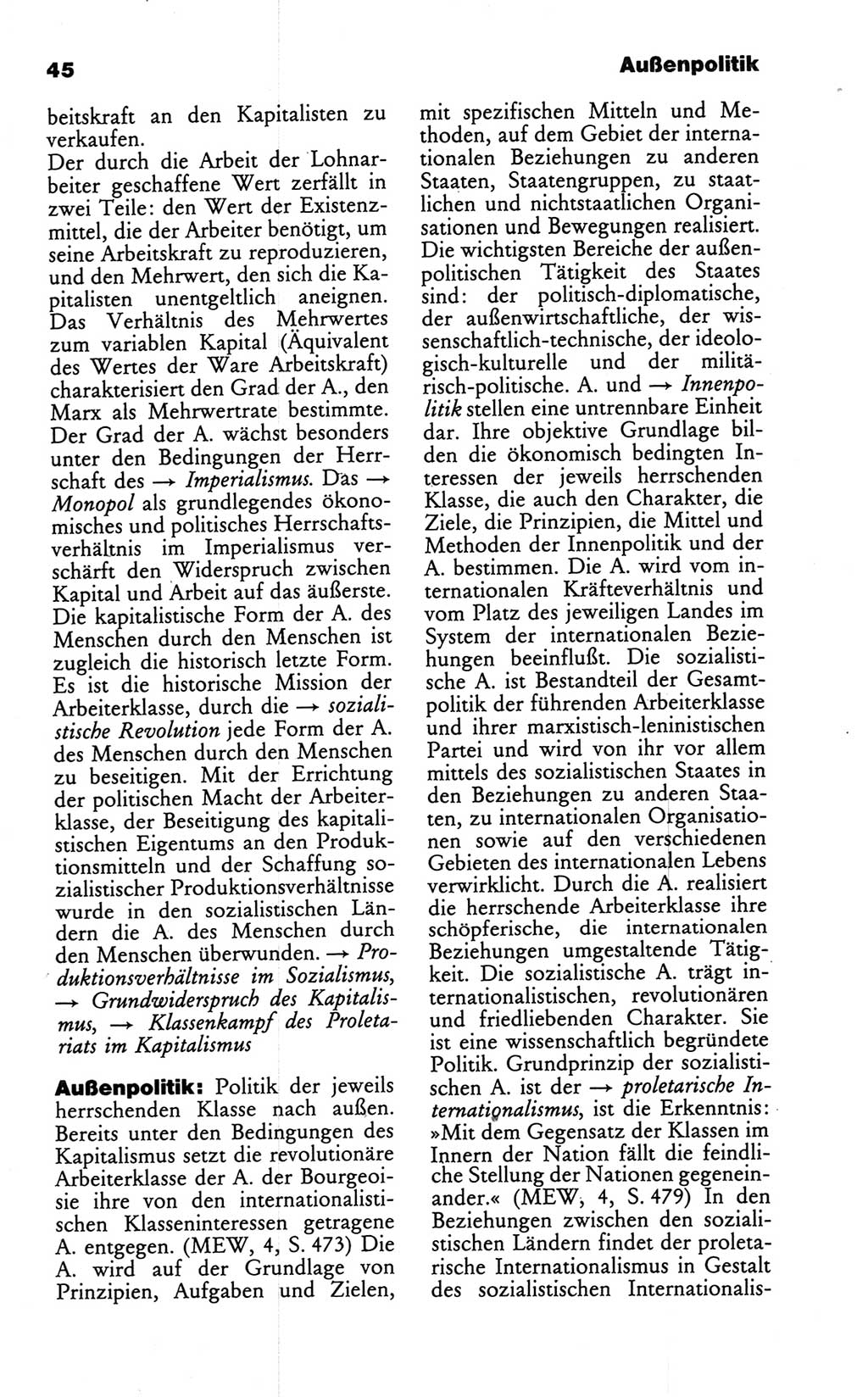 Wörterbuch des wissenschaftlichen Kommunismus [Deutsche Demokratische Republik (DDR)] 1986, Seite 45 (Wb. wiss. Komm. DDR 1986, S. 45)