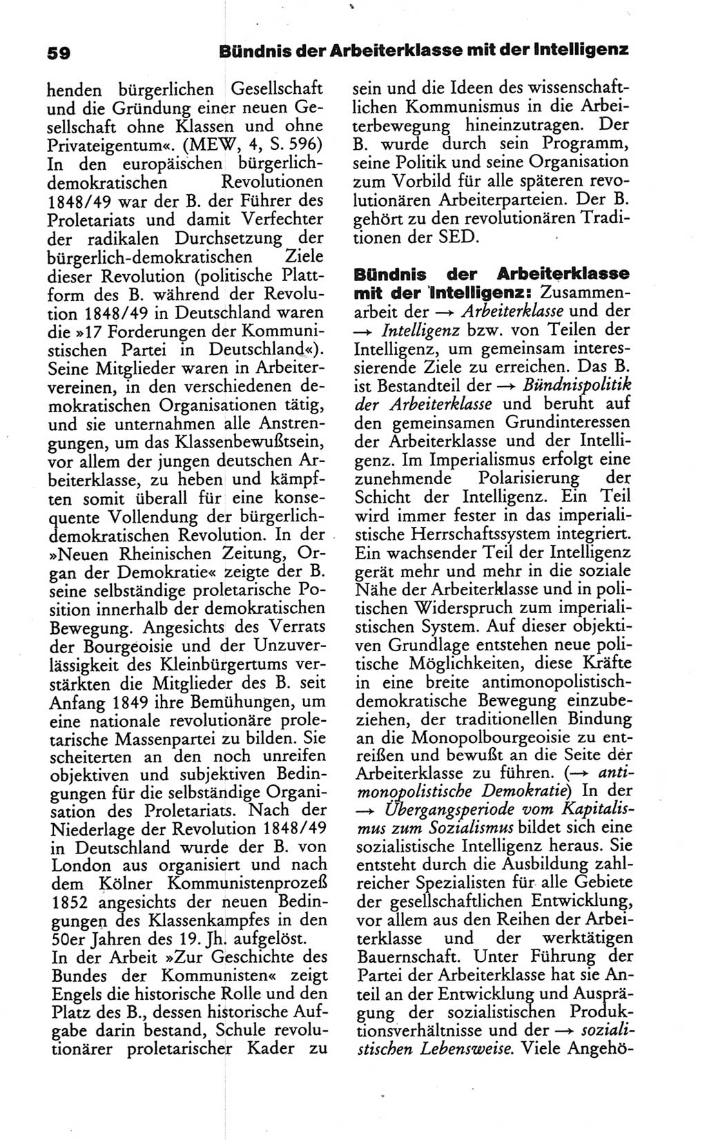 Wörterbuch des wissenschaftlichen Kommunismus [Deutsche Demokratische Republik (DDR)] 1986, Seite 59 (Wb. wiss. Komm. DDR 1986, S. 59)