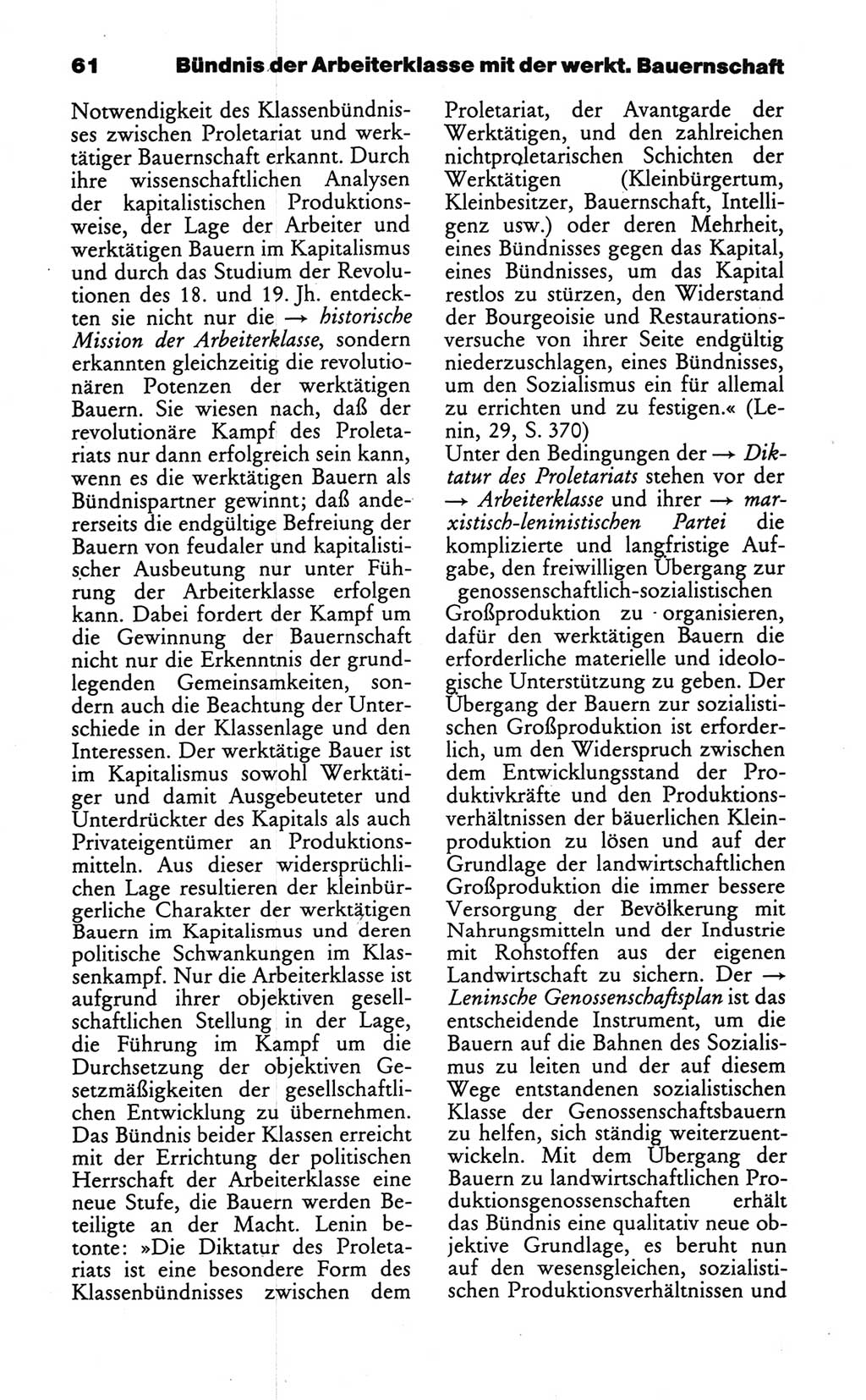 Wörterbuch des wissenschaftlichen Kommunismus [Deutsche Demokratische Republik (DDR)] 1986, Seite 61 (Wb. wiss. Komm. DDR 1986, S. 61)