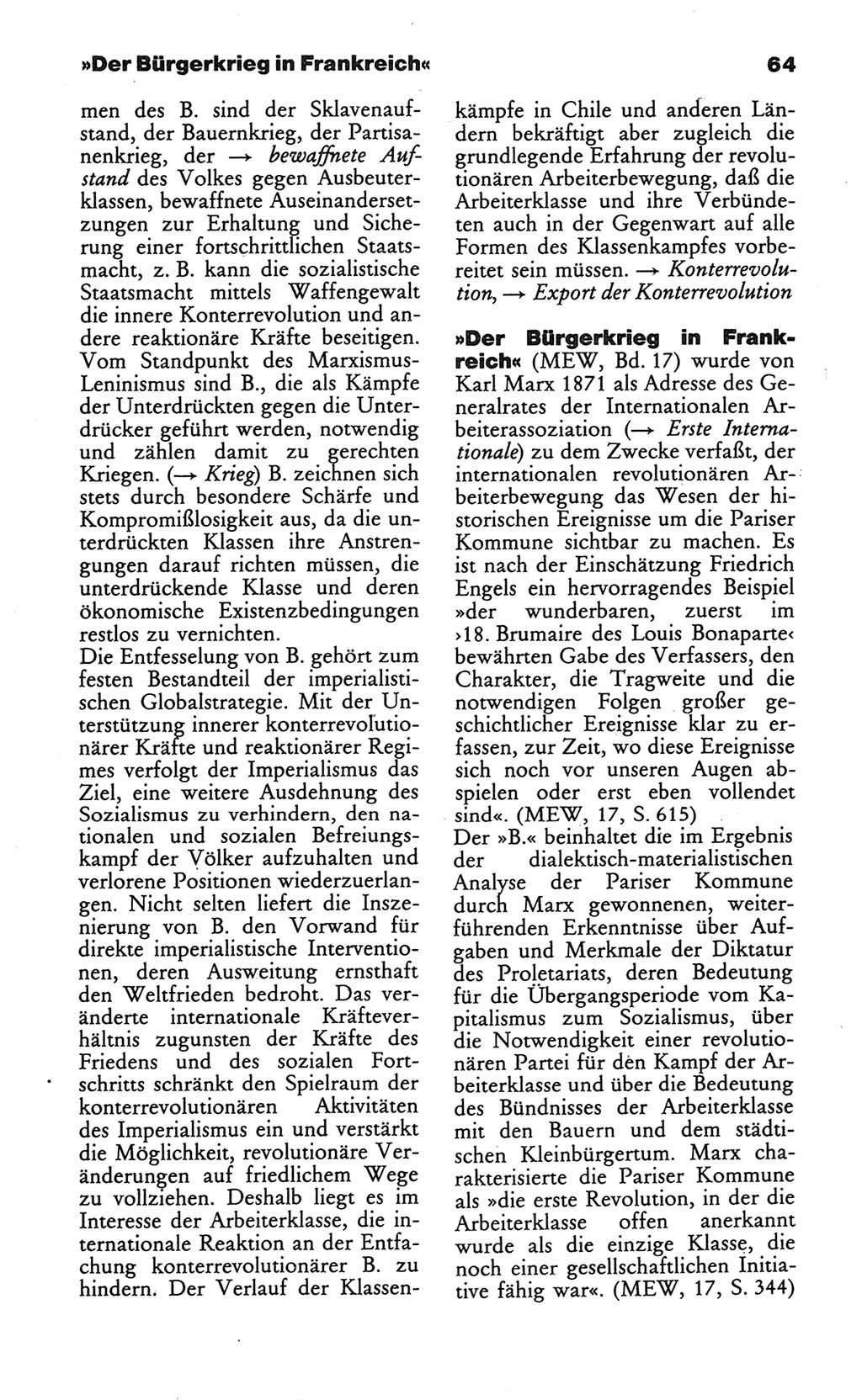 Wörterbuch des wissenschaftlichen Kommunismus [Deutsche Demokratische Republik (DDR)] 1986, Seite 64 (Wb. wiss. Komm. DDR 1986, S. 64)