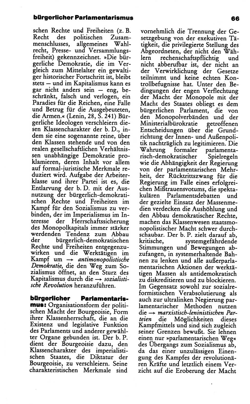 Wörterbuch des wissenschaftlichen Kommunismus [Deutsche Demokratische Republik (DDR)] 1986, Seite 66 (Wb. wiss. Komm. DDR 1986, S. 66)