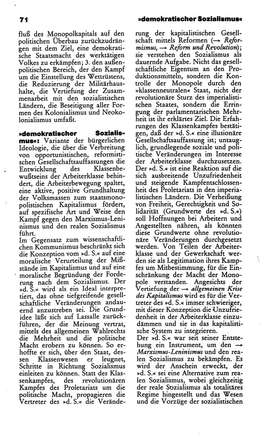 Wörterbuch des wissenschaftlichen Kommunismus [Deutsche Demokratische Republik (DDR)] 1986, Seite 71 (Wb. wiss. Komm. DDR 1986, S. 71)