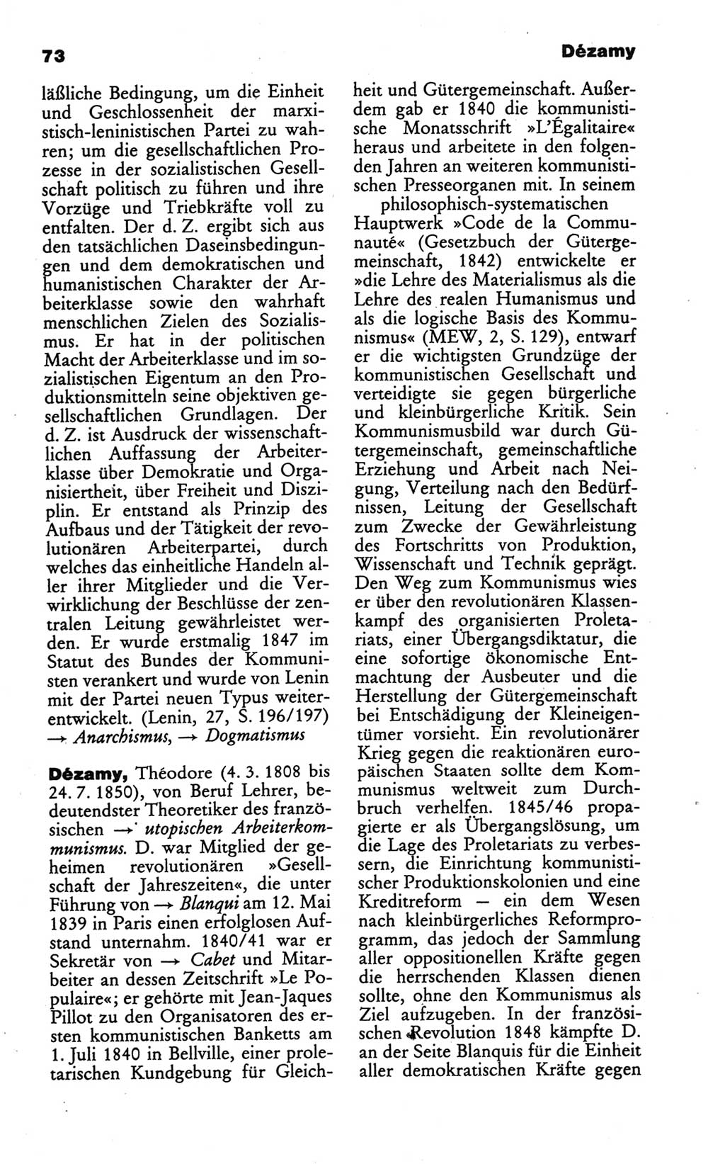 Wörterbuch des wissenschaftlichen Kommunismus [Deutsche Demokratische Republik (DDR)] 1986, Seite 73 (Wb. wiss. Komm. DDR 1986, S. 73)