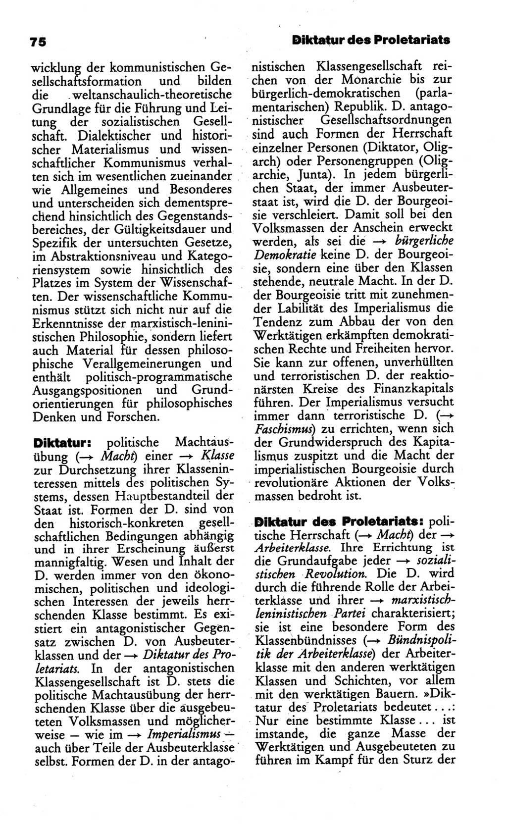 Wörterbuch des wissenschaftlichen Kommunismus [Deutsche Demokratische Republik (DDR)] 1986, Seite 75 (Wb. wiss. Komm. DDR 1986, S. 75)