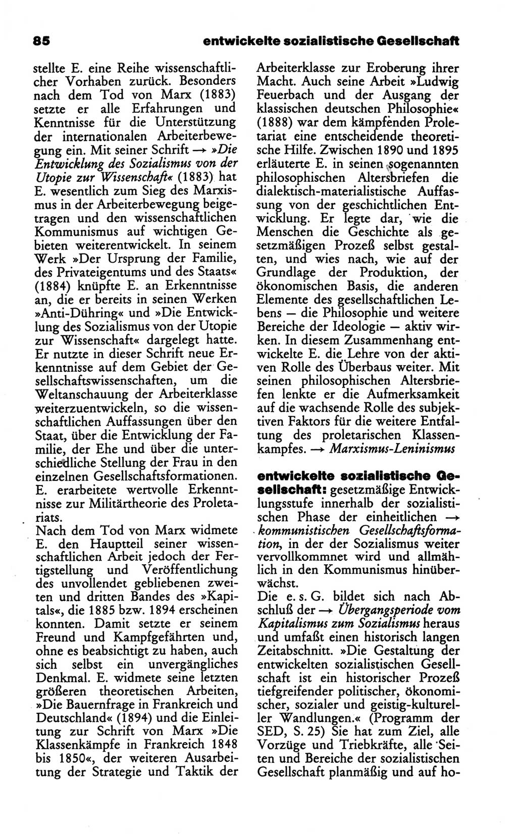 Wörterbuch des wissenschaftlichen Kommunismus [Deutsche Demokratische Republik (DDR)] 1986, Seite 85 (Wb. wiss. Komm. DDR 1986, S. 85)