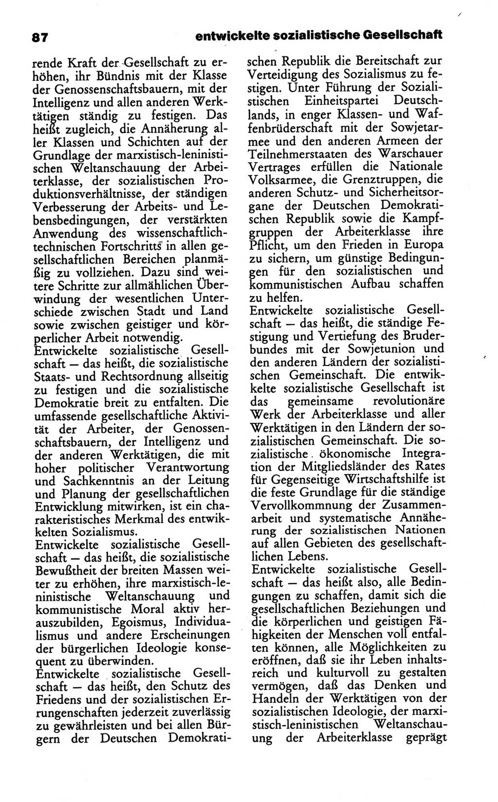 Wörterbuch des wissenschaftlichen Kommunismus [Deutsche Demokratische Republik (DDR)] 1986, Seite 87 (Wb. wiss. Komm. DDR 1986, S. 87)