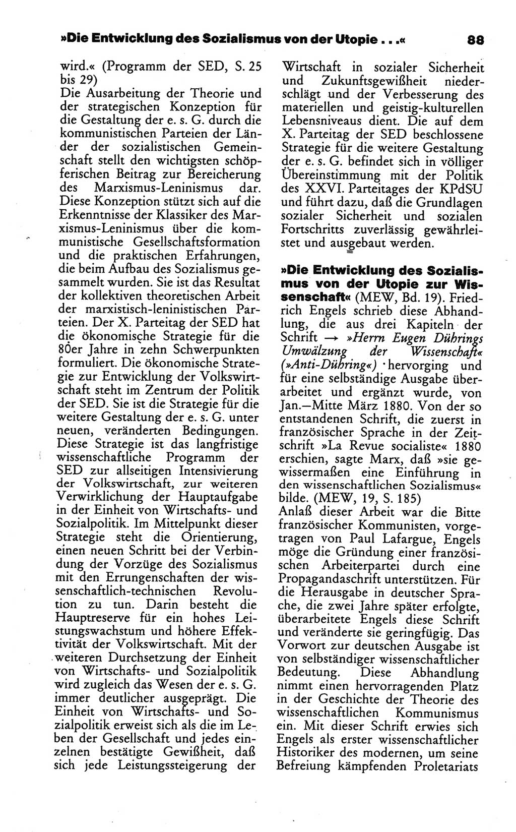 Wörterbuch des wissenschaftlichen Kommunismus [Deutsche Demokratische Republik (DDR)] 1986, Seite 88 (Wb. wiss. Komm. DDR 1986, S. 88)