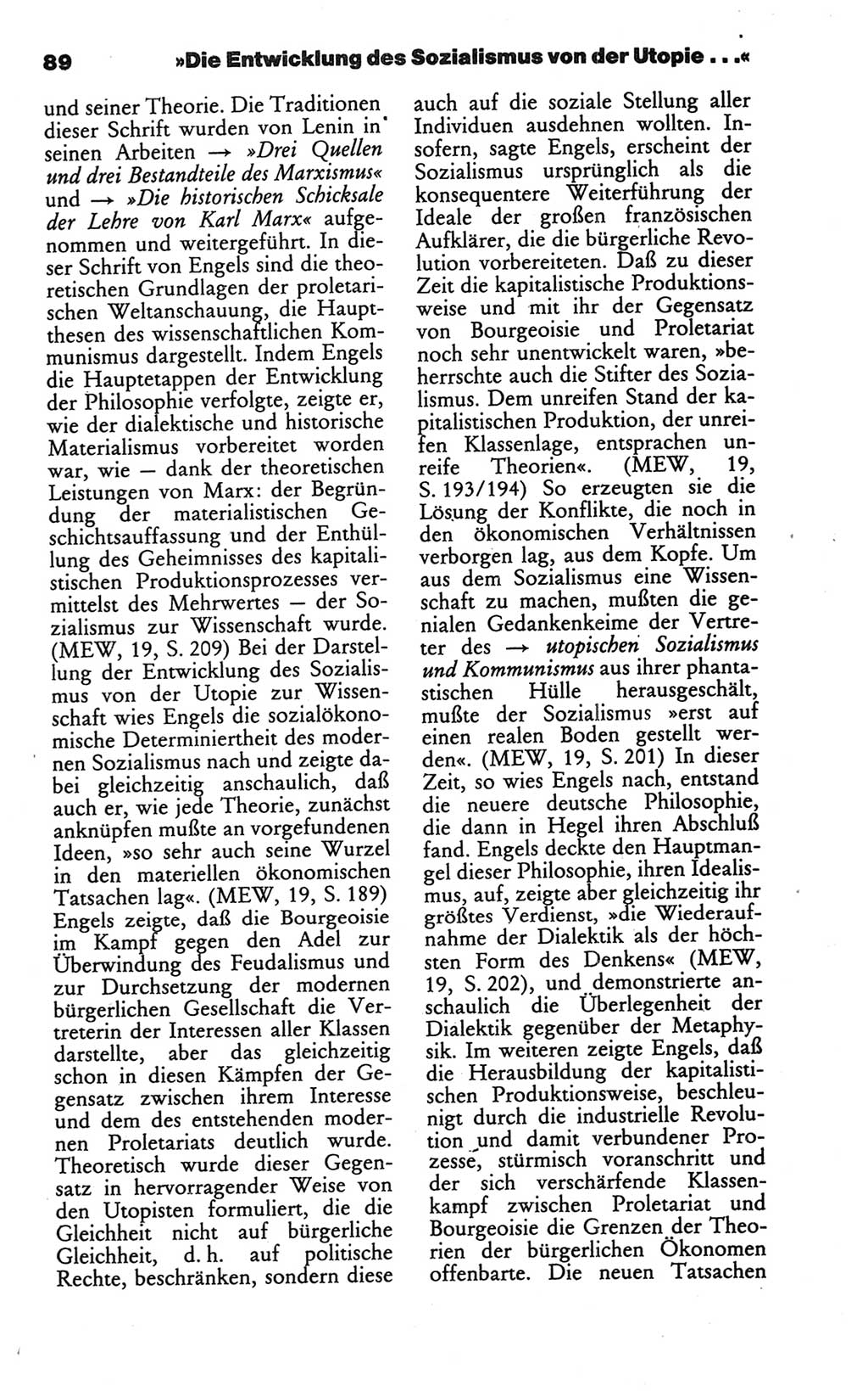 Wörterbuch des wissenschaftlichen Kommunismus [Deutsche Demokratische Republik (DDR)] 1986, Seite 89 (Wb. wiss. Komm. DDR 1986, S. 89)