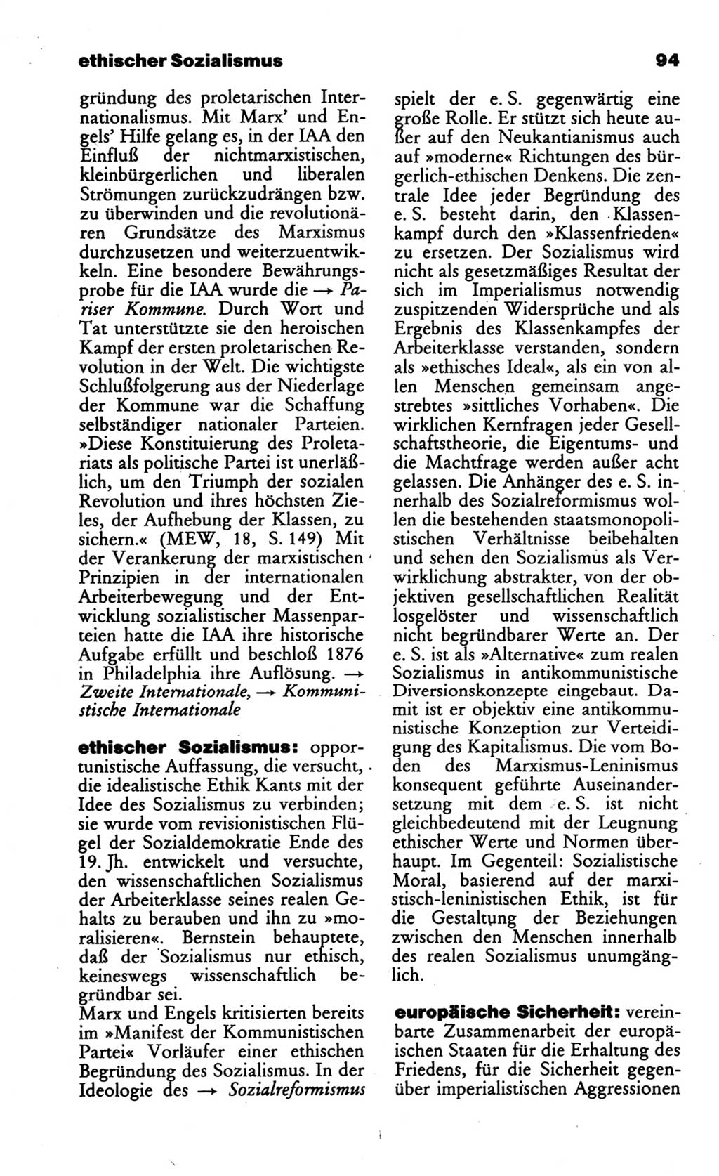 Wörterbuch des wissenschaftlichen Kommunismus [Deutsche Demokratische Republik (DDR)] 1986, Seite 94 (Wb. wiss. Komm. DDR 1986, S. 94)