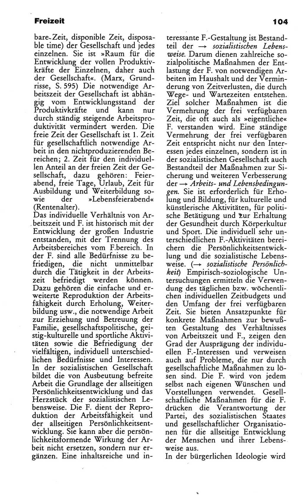 Wörterbuch des wissenschaftlichen Kommunismus [Deutsche Demokratische Republik (DDR)] 1986, Seite 104 (Wb. wiss. Komm. DDR 1986, S. 104)
