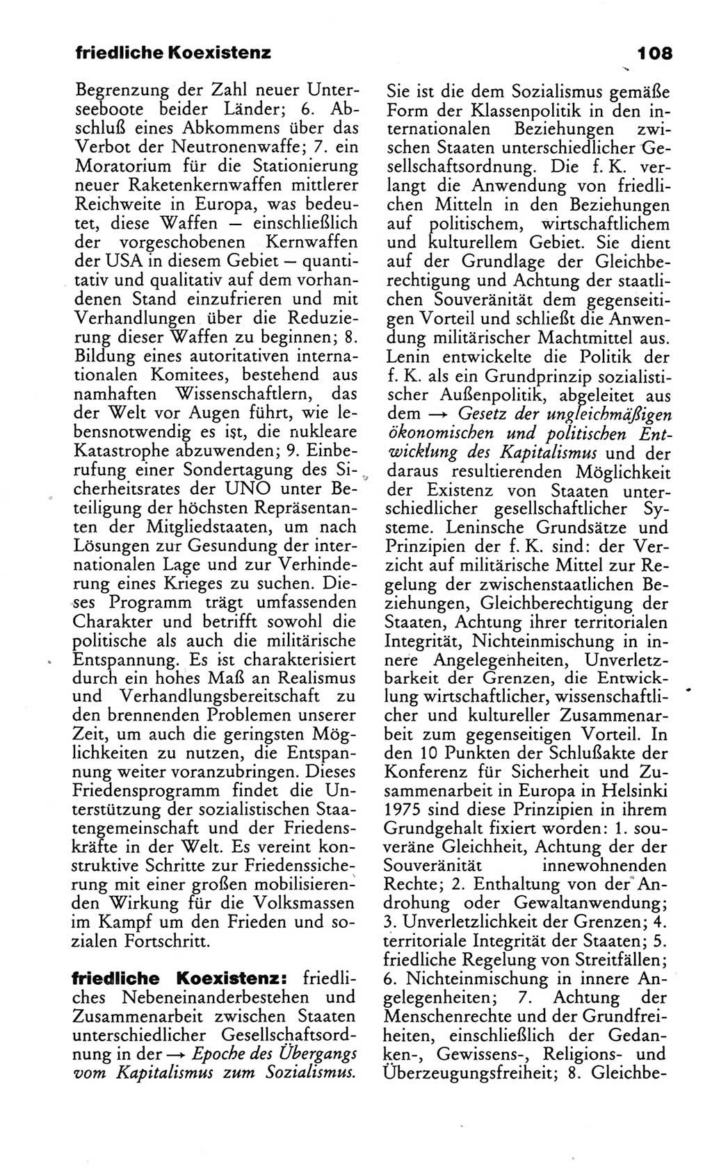 Wörterbuch des wissenschaftlichen Kommunismus [Deutsche Demokratische Republik (DDR)] 1986, Seite 108 (Wb. wiss. Komm. DDR 1986, S. 108)