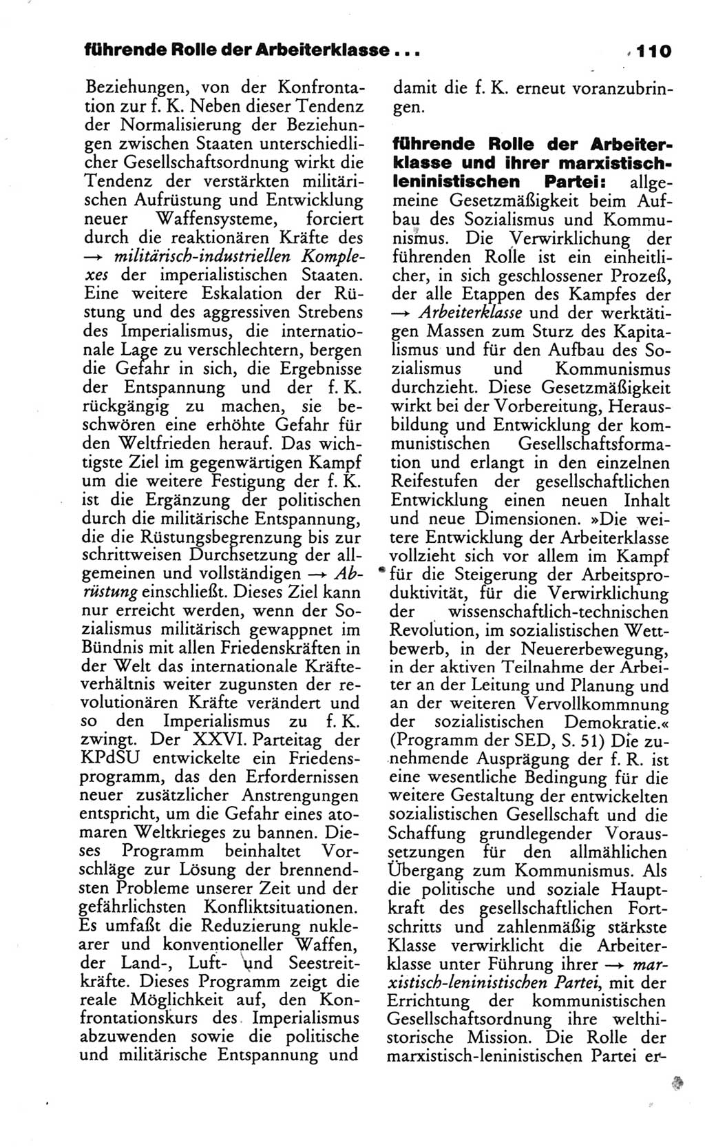 Wörterbuch des wissenschaftlichen Kommunismus [Deutsche Demokratische Republik (DDR)] 1986, Seite 110 (Wb. wiss. Komm. DDR 1986, S. 110)