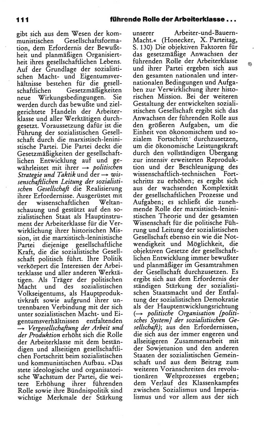 Wörterbuch des wissenschaftlichen Kommunismus [Deutsche Demokratische Republik (DDR)] 1986, Seite 111 (Wb. wiss. Komm. DDR 1986, S. 111)
