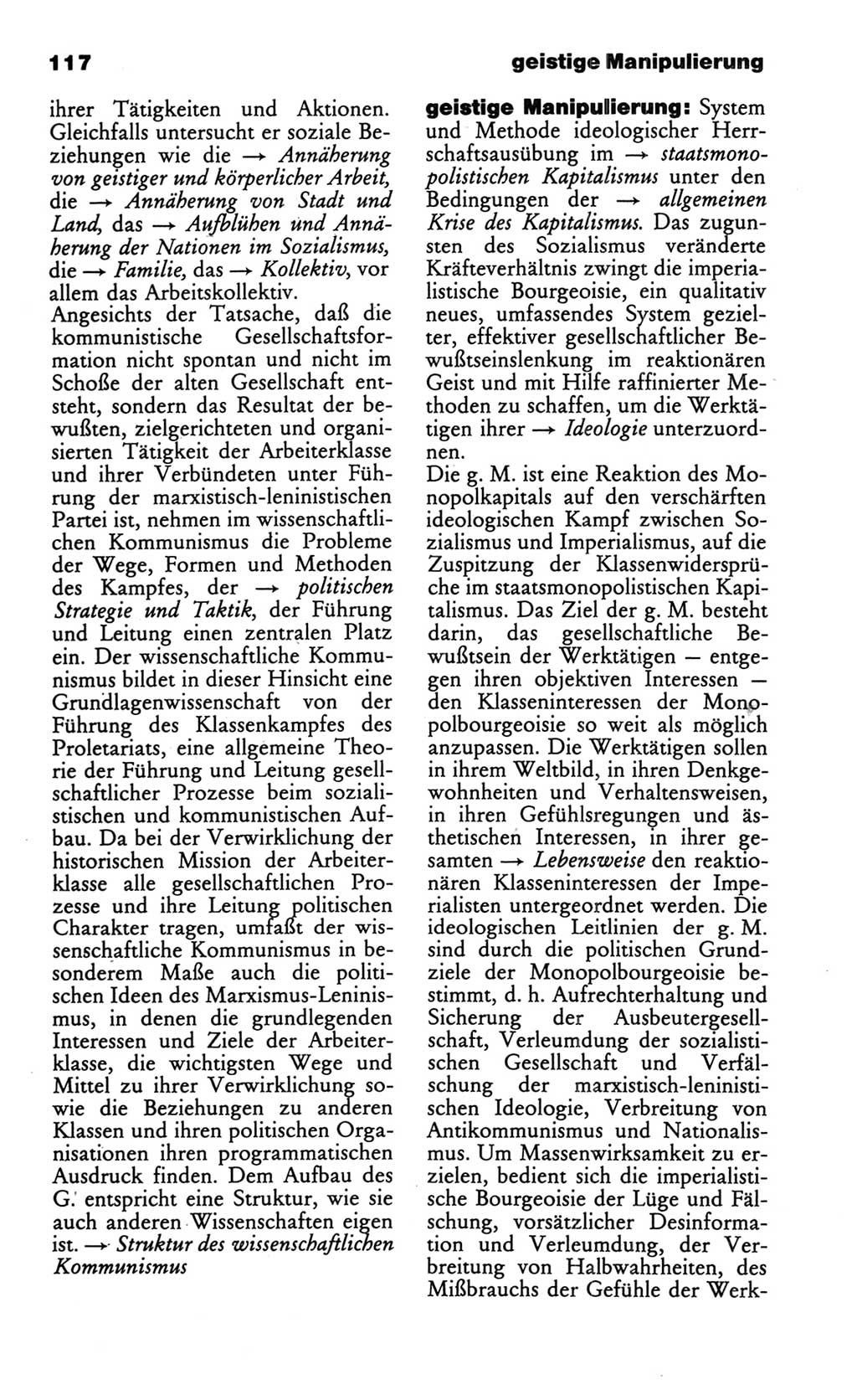 Wörterbuch des wissenschaftlichen Kommunismus [Deutsche Demokratische Republik (DDR)] 1986, Seite 117 (Wb. wiss. Komm. DDR 1986, S. 117)
