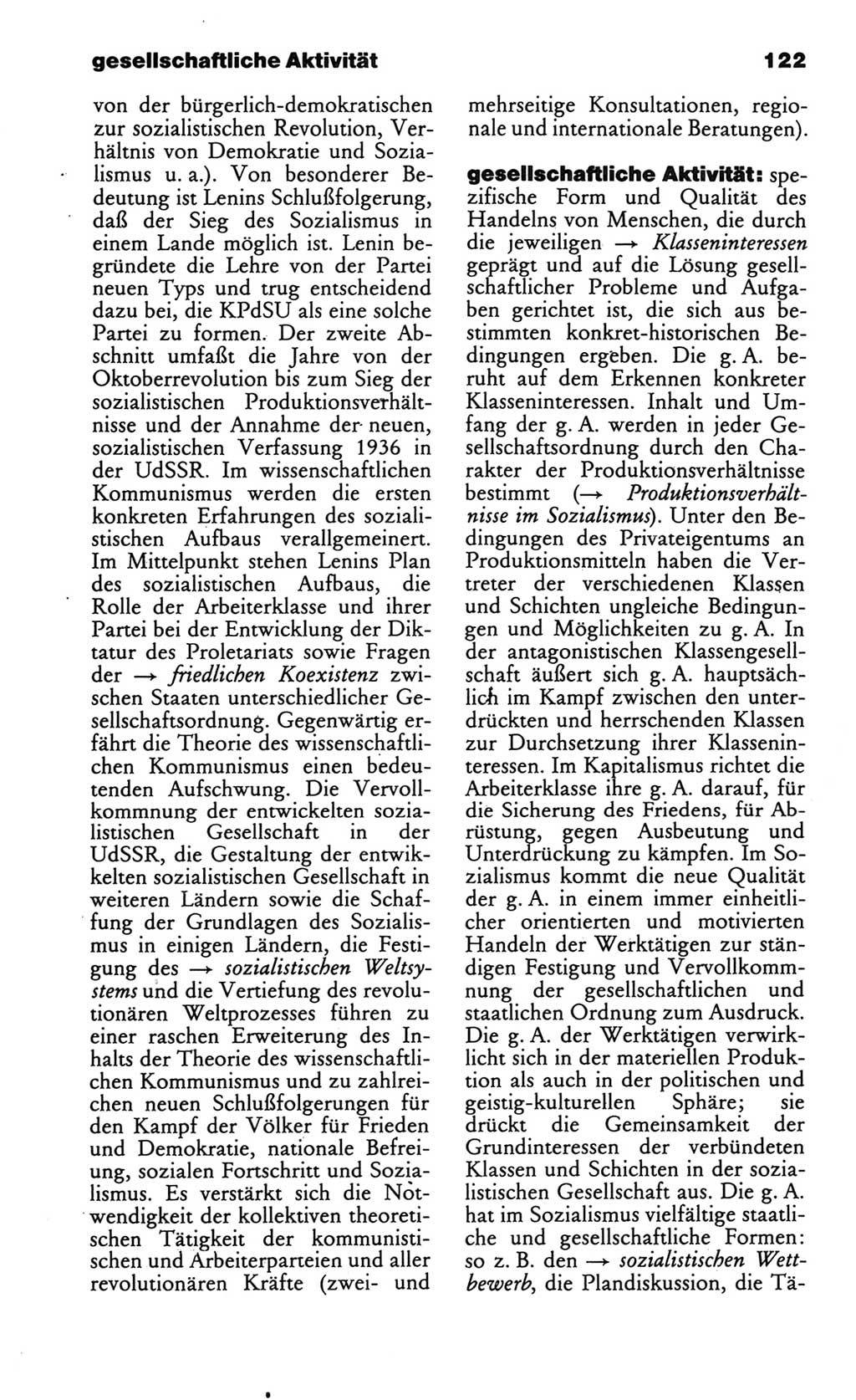 Wörterbuch des wissenschaftlichen Kommunismus [Deutsche Demokratische Republik (DDR)] 1986, Seite 122 (Wb. wiss. Komm. DDR 1986, S. 122)