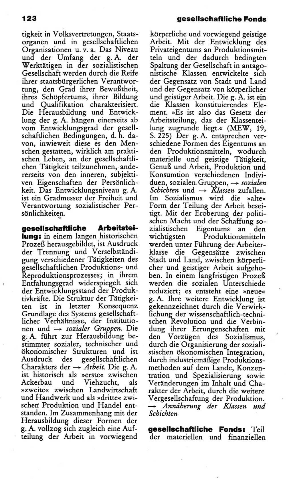 Wörterbuch des wissenschaftlichen Kommunismus [Deutsche Demokratische Republik (DDR)] 1986, Seite 123 (Wb. wiss. Komm. DDR 1986, S. 123)