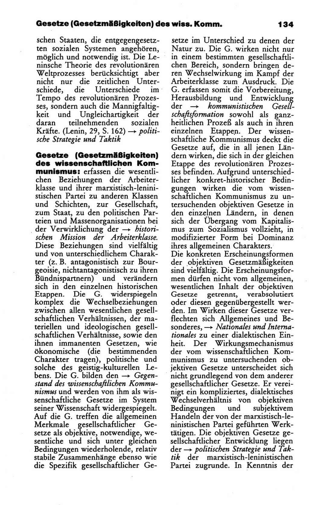 Wörterbuch des wissenschaftlichen Kommunismus [Deutsche Demokratische Republik (DDR)] 1986, Seite 134 (Wb. wiss. Komm. DDR 1986, S. 134)