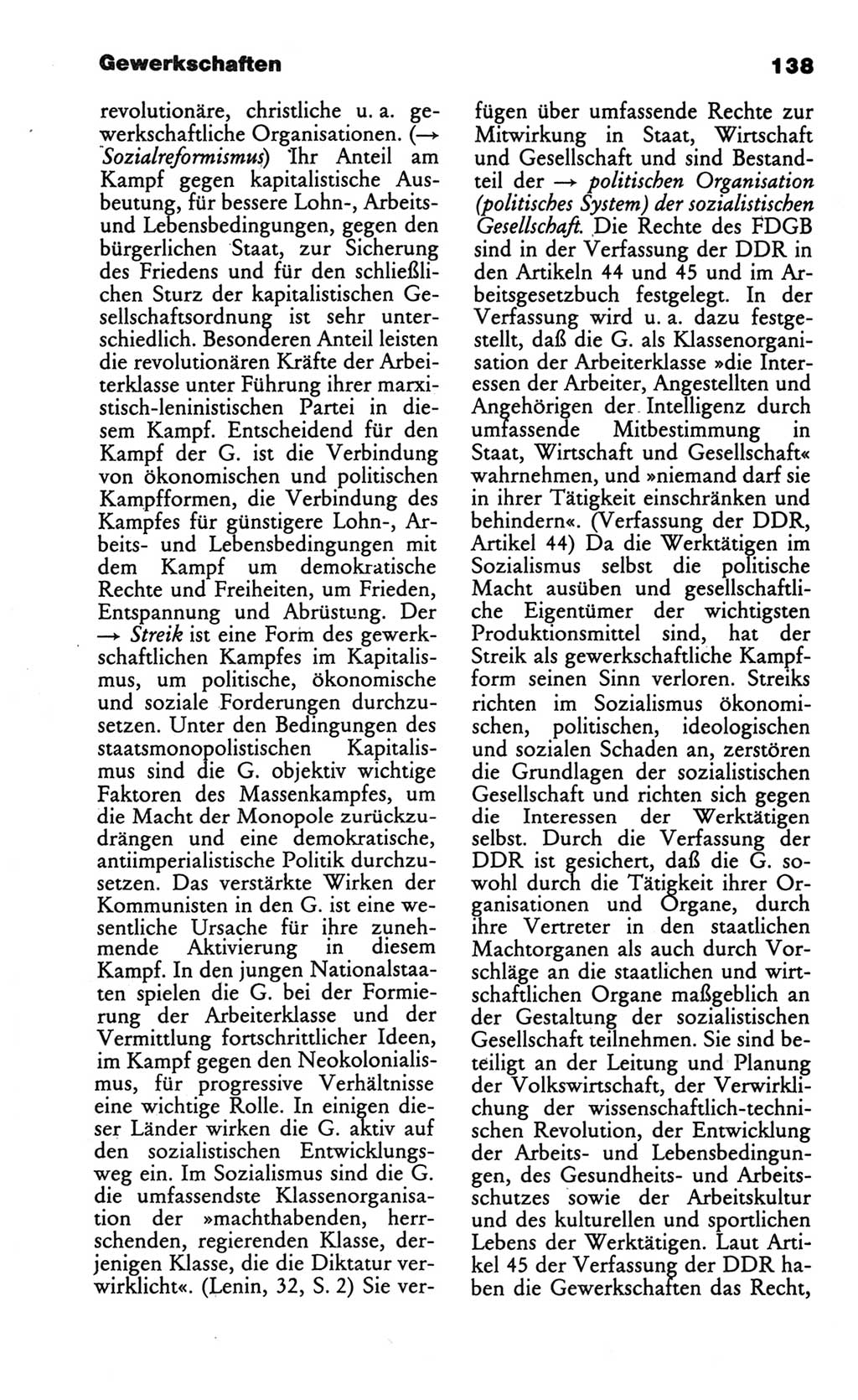 Wörterbuch des wissenschaftlichen Kommunismus [Deutsche Demokratische Republik (DDR)] 1986, Seite 138 (Wb. wiss. Komm. DDR 1986, S. 138)
