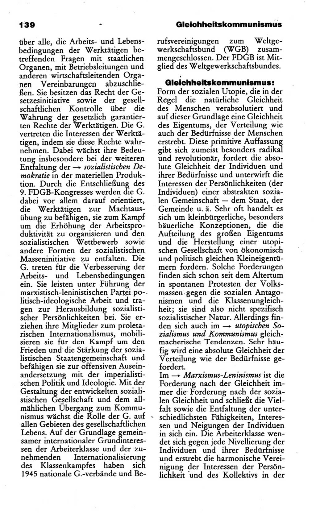 Wörterbuch des wissenschaftlichen Kommunismus [Deutsche Demokratische Republik (DDR)] 1986, Seite 139 (Wb. wiss. Komm. DDR 1986, S. 139)