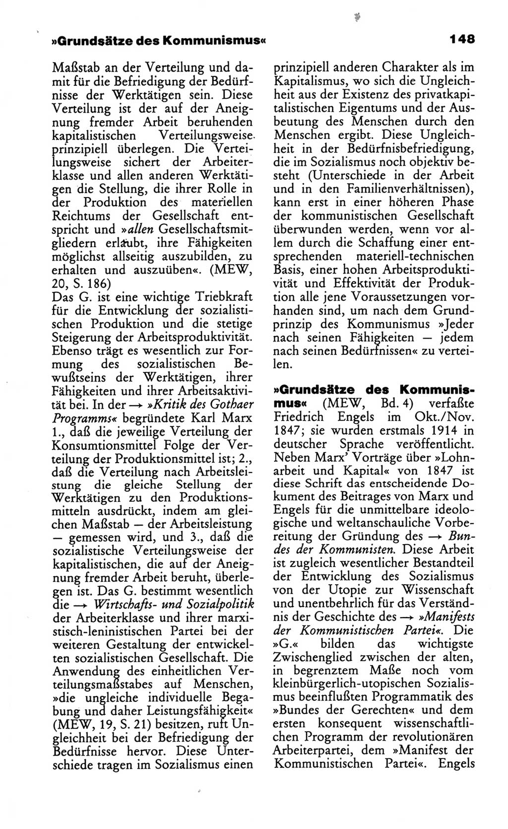 Wörterbuch des wissenschaftlichen Kommunismus [Deutsche Demokratische Republik (DDR)] 1986, Seite 148 (Wb. wiss. Komm. DDR 1986, S. 148)