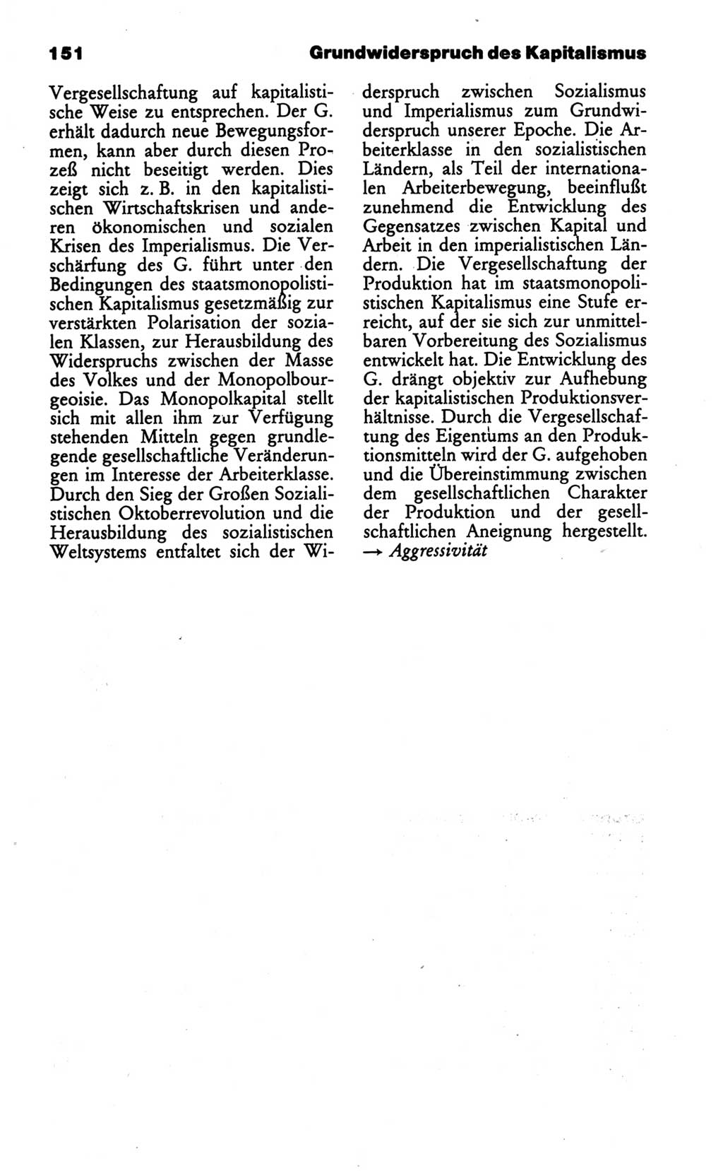 Wörterbuch des wissenschaftlichen Kommunismus [Deutsche Demokratische Republik (DDR)] 1986, Seite 151 (Wb. wiss. Komm. DDR 1986, S. 151)