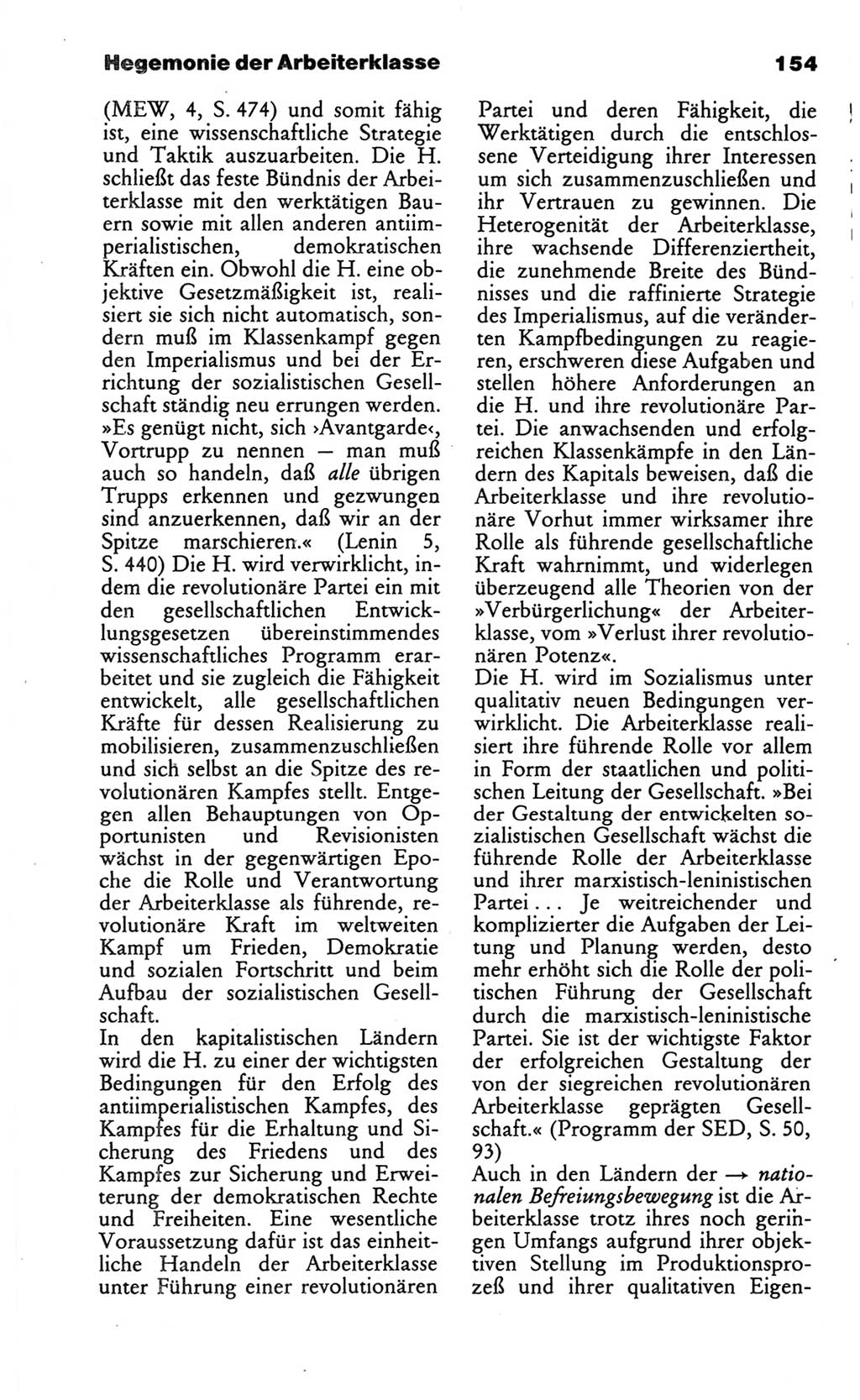Wörterbuch des wissenschaftlichen Kommunismus [Deutsche Demokratische Republik (DDR)] 1986, Seite 154 (Wb. wiss. Komm. DDR 1986, S. 154)