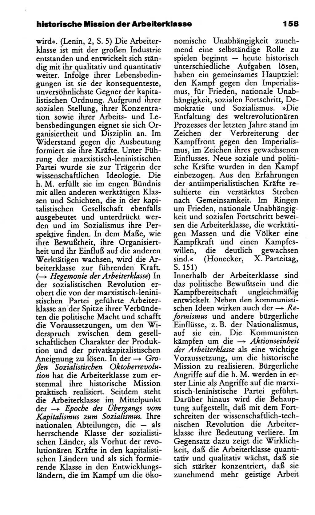 Wörterbuch des wissenschaftlichen Kommunismus [Deutsche Demokratische Republik (DDR)] 1986, Seite 158 (Wb. wiss. Komm. DDR 1986, S. 158)