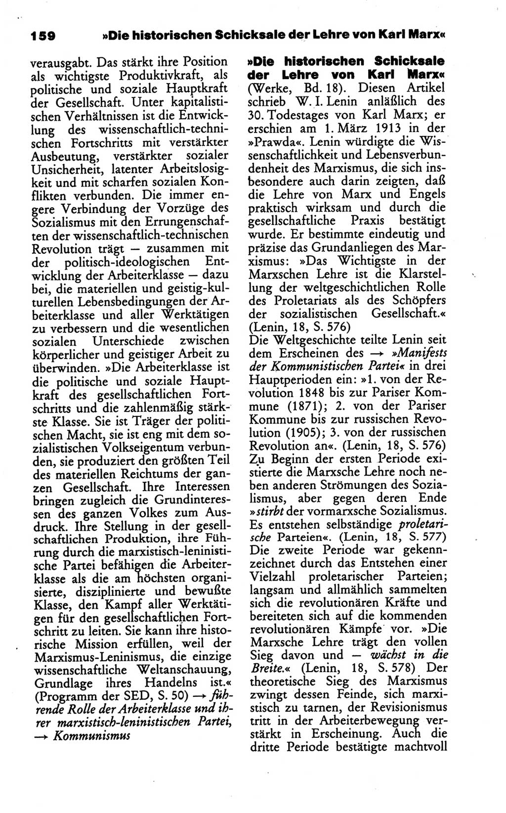 Wörterbuch des wissenschaftlichen Kommunismus [Deutsche Demokratische Republik (DDR)] 1986, Seite 159 (Wb. wiss. Komm. DDR 1986, S. 159)