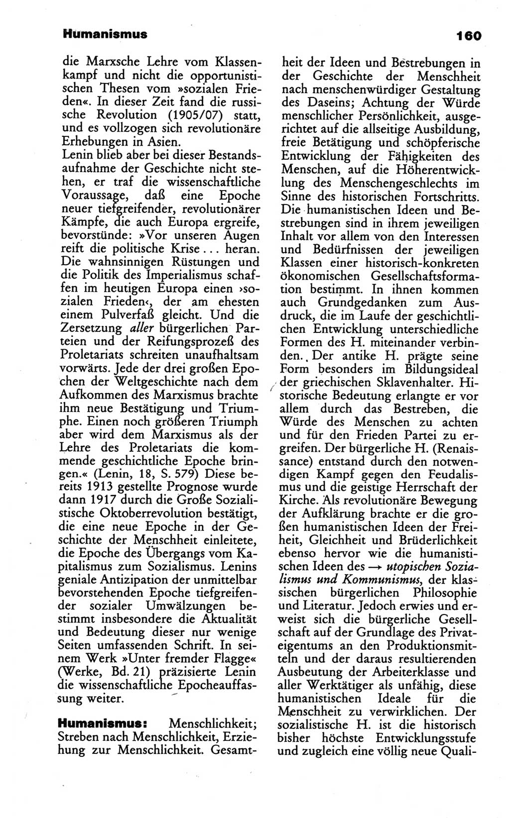 Wörterbuch des wissenschaftlichen Kommunismus [Deutsche Demokratische Republik (DDR)] 1986, Seite 160 (Wb. wiss. Komm. DDR 1986, S. 160)