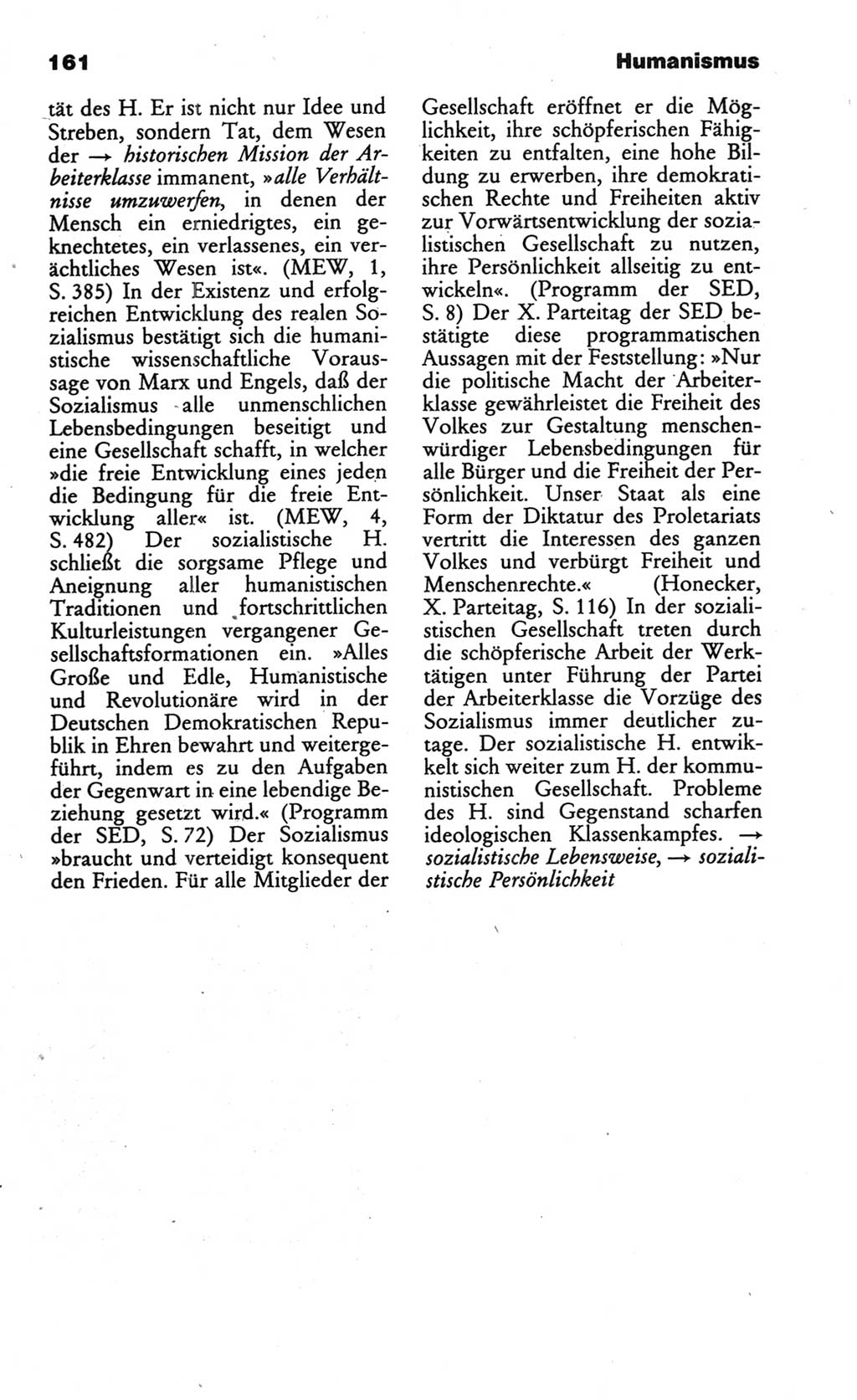 Wörterbuch des wissenschaftlichen Kommunismus [Deutsche Demokratische Republik (DDR)] 1986, Seite 161 (Wb. wiss. Komm. DDR 1986, S. 161)