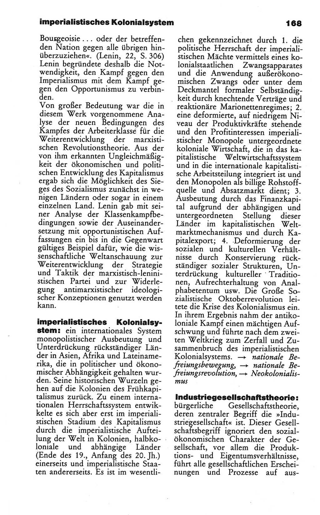 Wörterbuch des wissenschaftlichen Kommunismus [Deutsche Demokratische Republik (DDR)] 1986, Seite 168 (Wb. wiss. Komm. DDR 1986, S. 168)