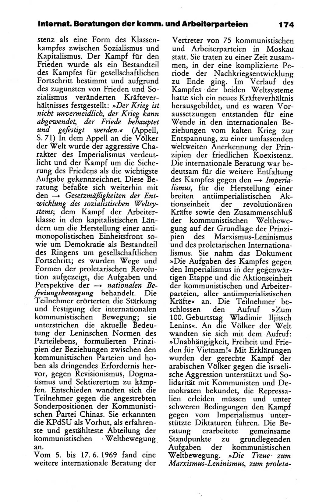 Wörterbuch des wissenschaftlichen Kommunismus [Deutsche Demokratische Republik (DDR)] 1986, Seite 174 (Wb. wiss. Komm. DDR 1986, S. 174)