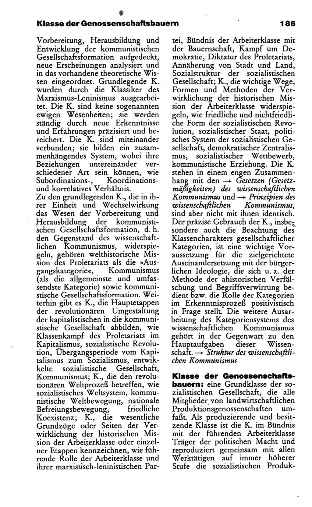Wörterbuch des wissenschaftlichen Kommunismus [Deutsche Demokratische Republik (DDR)] 1986, Seite 186 (Wb. wiss. Komm. DDR 1986, S. 186)