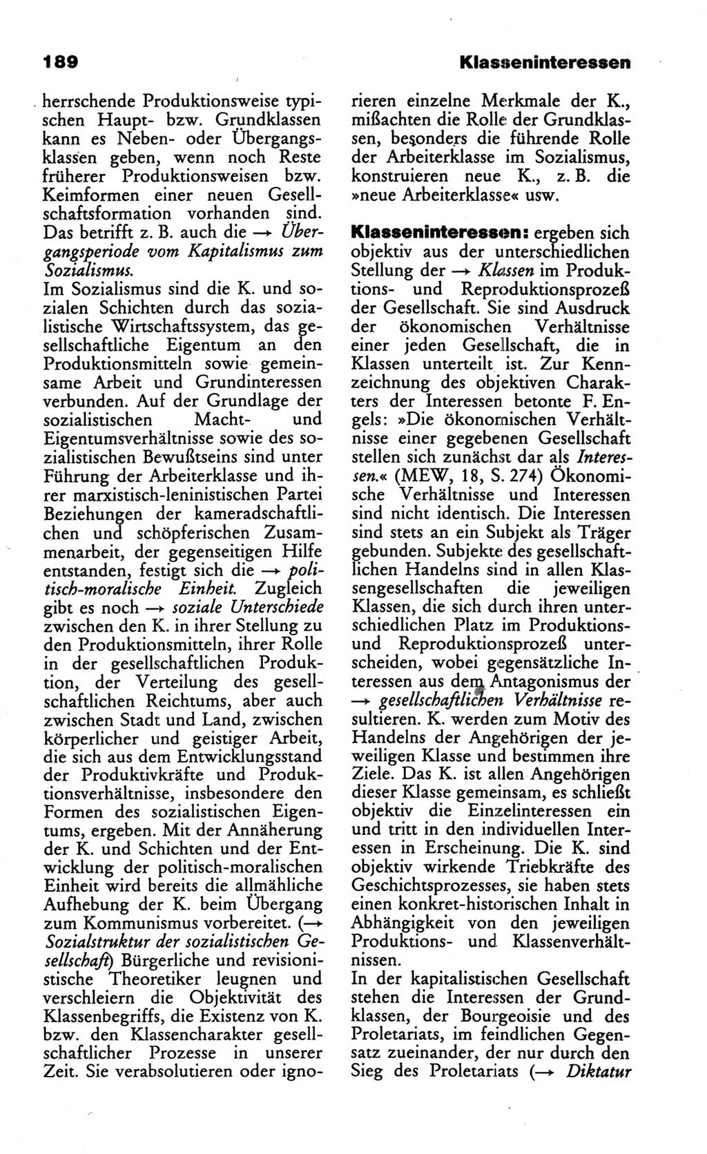 Wörterbuch des wissenschaftlichen Kommunismus [Deutsche Demokratische Republik (DDR)] 1986, Seite 189 (Wb. wiss. Komm. DDR 1986, S. 189)