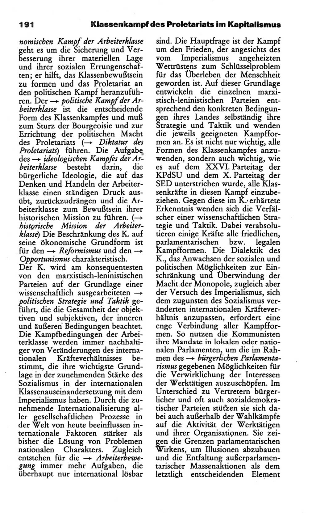 Wörterbuch des wissenschaftlichen Kommunismus [Deutsche Demokratische Republik (DDR)] 1986, Seite 191 (Wb. wiss. Komm. DDR 1986, S. 191)