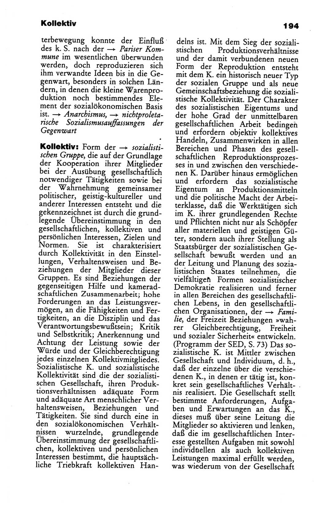 Wörterbuch des wissenschaftlichen Kommunismus [Deutsche Demokratische Republik (DDR)] 1986, Seite 194 (Wb. wiss. Komm. DDR 1986, S. 194)