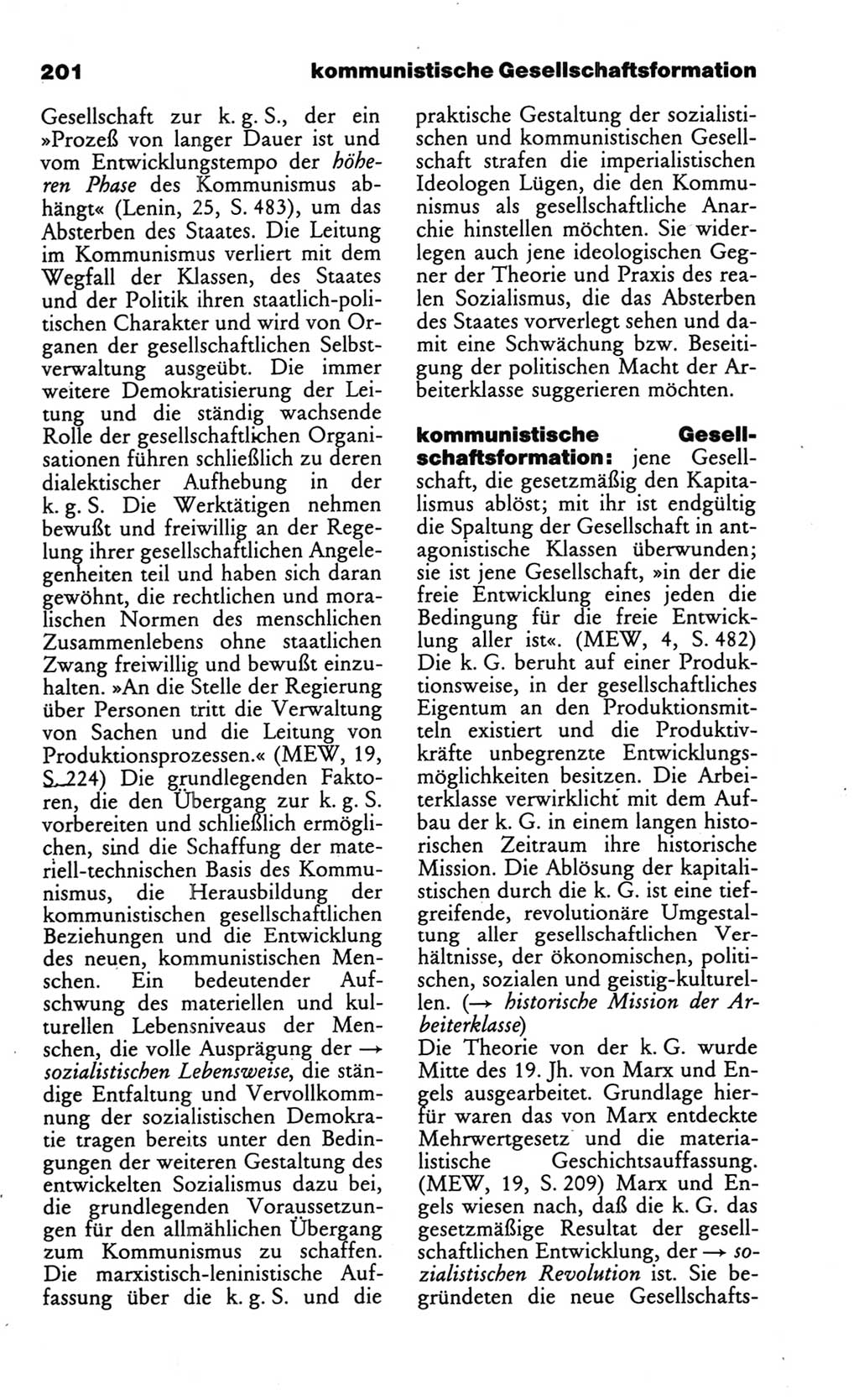 Wörterbuch des wissenschaftlichen Kommunismus [Deutsche Demokratische Republik (DDR)] 1986, Seite 201 (Wb. wiss. Komm. DDR 1986, S. 201)