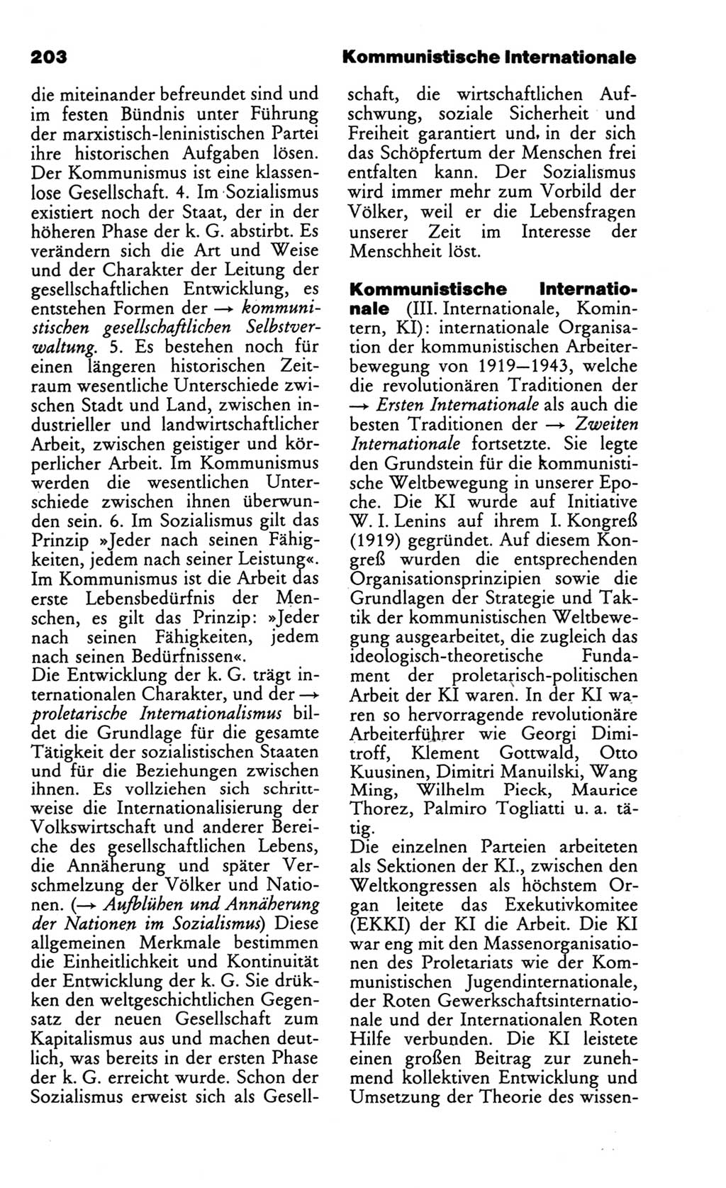 Wörterbuch des wissenschaftlichen Kommunismus [Deutsche Demokratische Republik (DDR)] 1986, Seite 203 (Wb. wiss. Komm. DDR 1986, S. 203)
