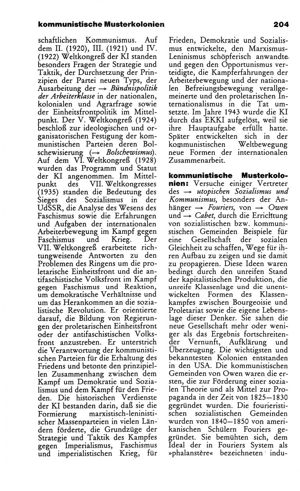 Wörterbuch des wissenschaftlichen Kommunismus [Deutsche Demokratische Republik (DDR)] 1986, Seite 204 (Wb. wiss. Komm. DDR 1986, S. 204)