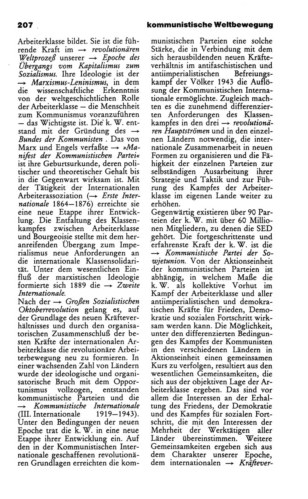 Wörterbuch des wissenschaftlichen Kommunismus [Deutsche Demokratische Republik (DDR)] 1986, Seite 207 (Wb. wiss. Komm. DDR 1986, S. 207)