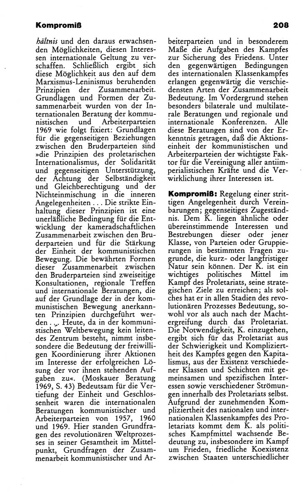 Wörterbuch des wissenschaftlichen Kommunismus [Deutsche Demokratische Republik (DDR)] 1986, Seite 208 (Wb. wiss. Komm. DDR 1986, S. 208)