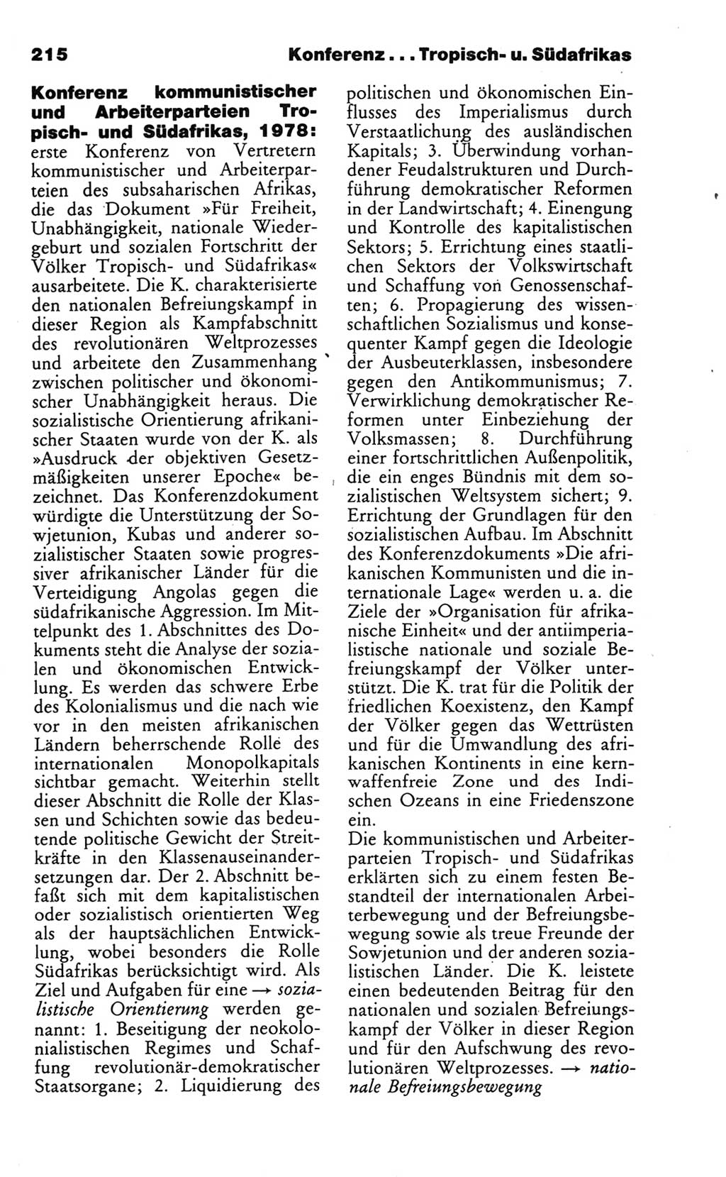 Wörterbuch des wissenschaftlichen Kommunismus [Deutsche Demokratische Republik (DDR)] 1986, Seite 215 (Wb. wiss. Komm. DDR 1986, S. 215)