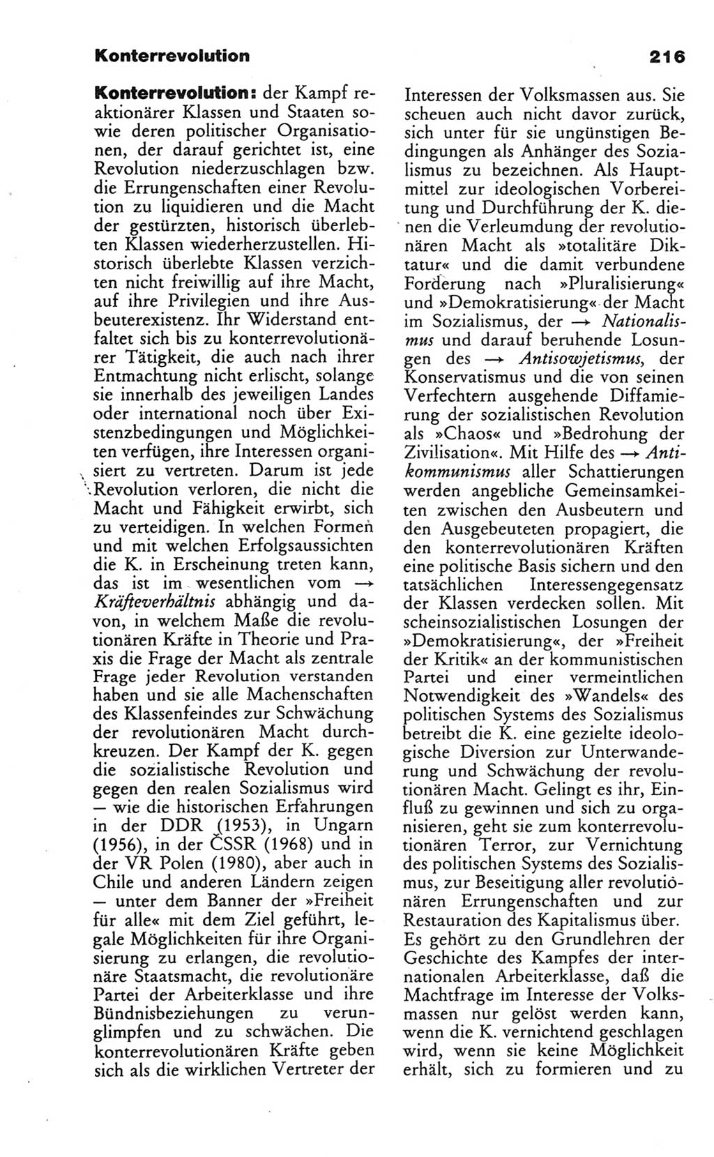 Wörterbuch des wissenschaftlichen Kommunismus [Deutsche Demokratische Republik (DDR)] 1986, Seite 216 (Wb. wiss. Komm. DDR 1986, S. 216)