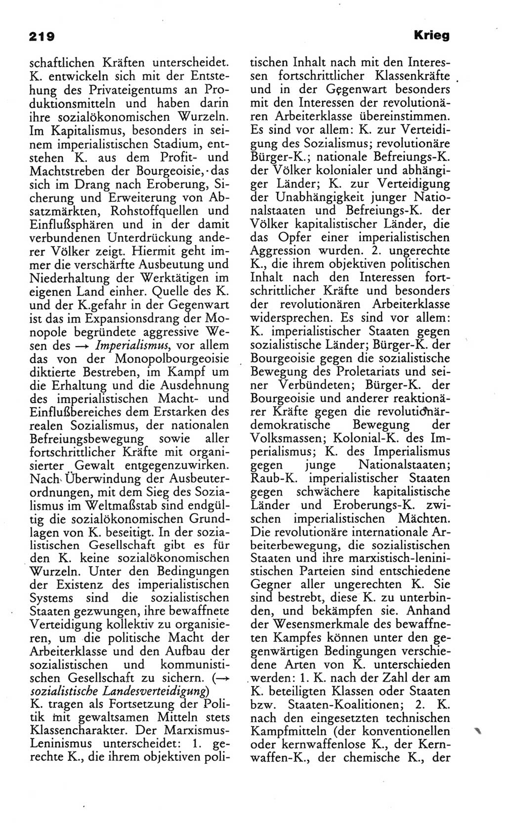 Wörterbuch des wissenschaftlichen Kommunismus [Deutsche Demokratische Republik (DDR)] 1986, Seite 219 (Wb. wiss. Komm. DDR 1986, S. 219)