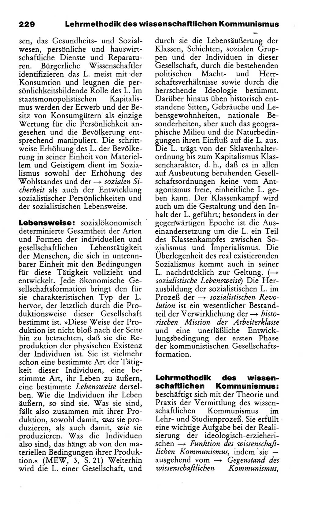 Wörterbuch des wissenschaftlichen Kommunismus [Deutsche Demokratische Republik (DDR)] 1986, Seite 229 (Wb. wiss. Komm. DDR 1986, S. 229)