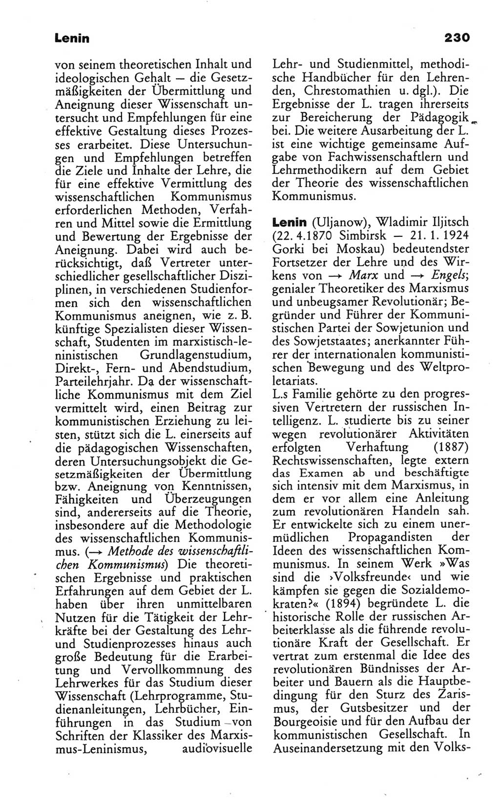 Wörterbuch des wissenschaftlichen Kommunismus [Deutsche Demokratische Republik (DDR)] 1986, Seite 230 (Wb. wiss. Komm. DDR 1986, S. 230)
