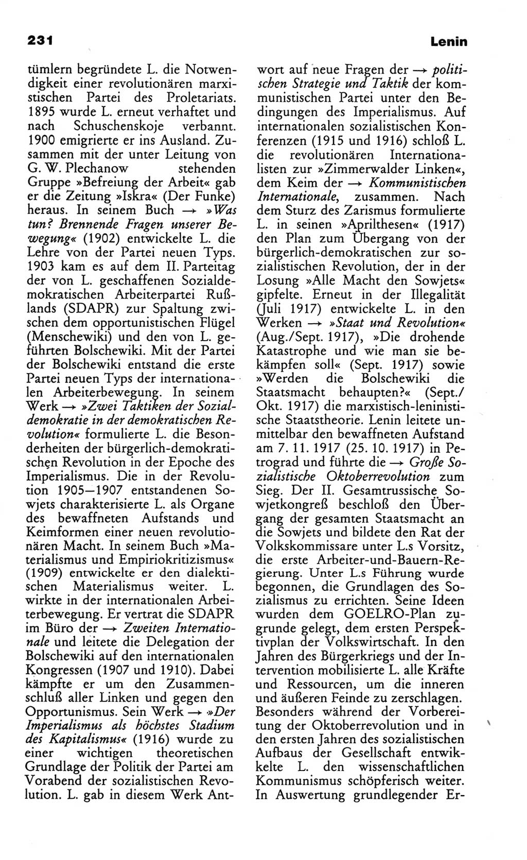 Wörterbuch des wissenschaftlichen Kommunismus [Deutsche Demokratische Republik (DDR)] 1986, Seite 231 (Wb. wiss. Komm. DDR 1986, S. 231)