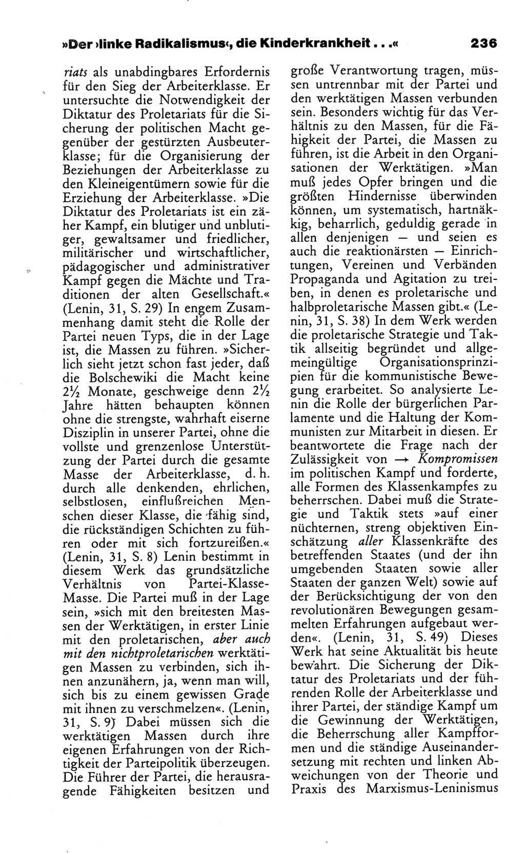 Wörterbuch des wissenschaftlichen Kommunismus [Deutsche Demokratische Republik (DDR)] 1986, Seite 236 (Wb. wiss. Komm. DDR 1986, S. 236)