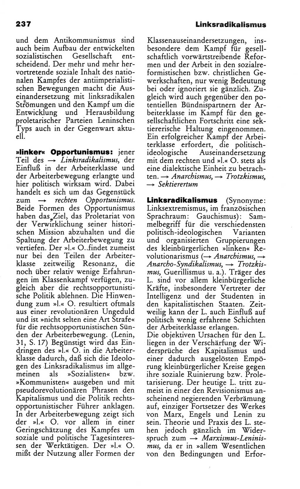 Wörterbuch des wissenschaftlichen Kommunismus [Deutsche Demokratische Republik (DDR)] 1986, Seite 237 (Wb. wiss. Komm. DDR 1986, S. 237)