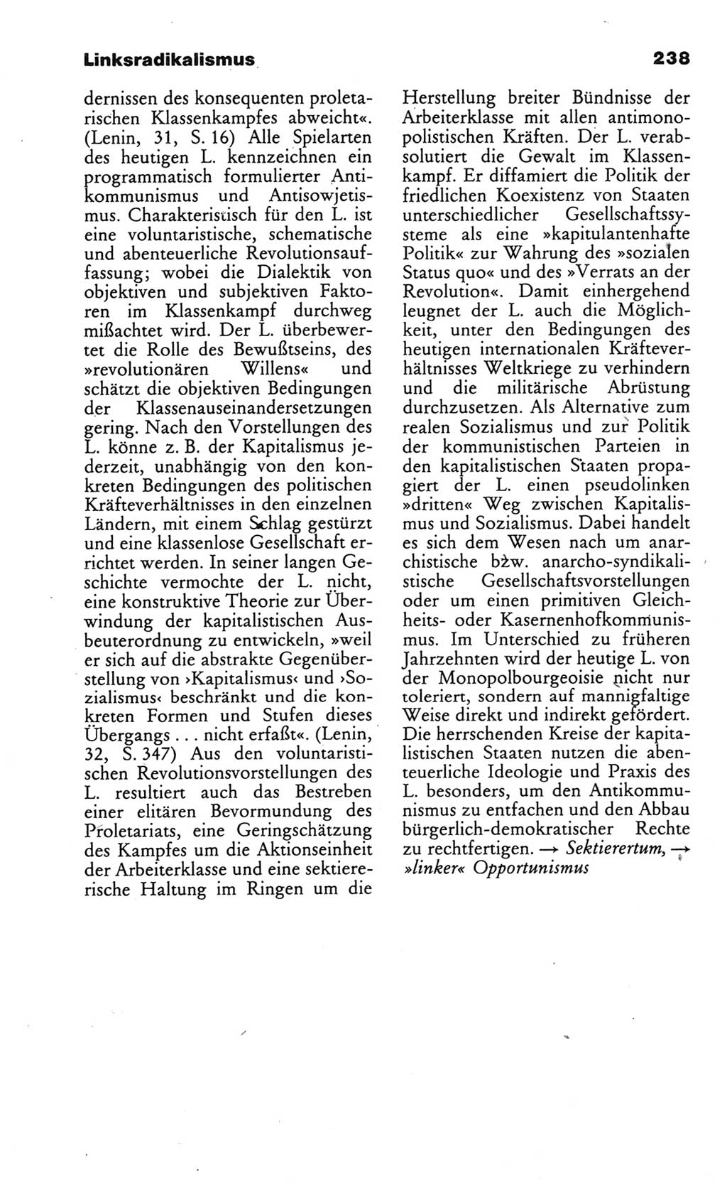 Wörterbuch des wissenschaftlichen Kommunismus [Deutsche Demokratische Republik (DDR)] 1986, Seite 238 (Wb. wiss. Komm. DDR 1986, S. 238)